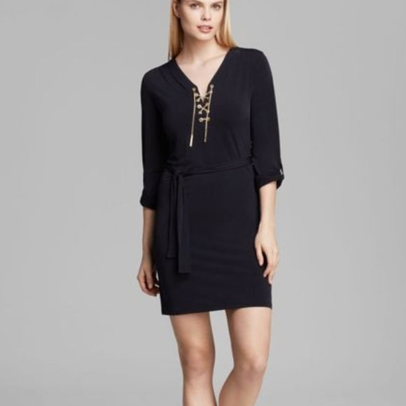 Michael Kors Dresses & Skirts - (S) Michael Kors Dress with Lace Up in Gold